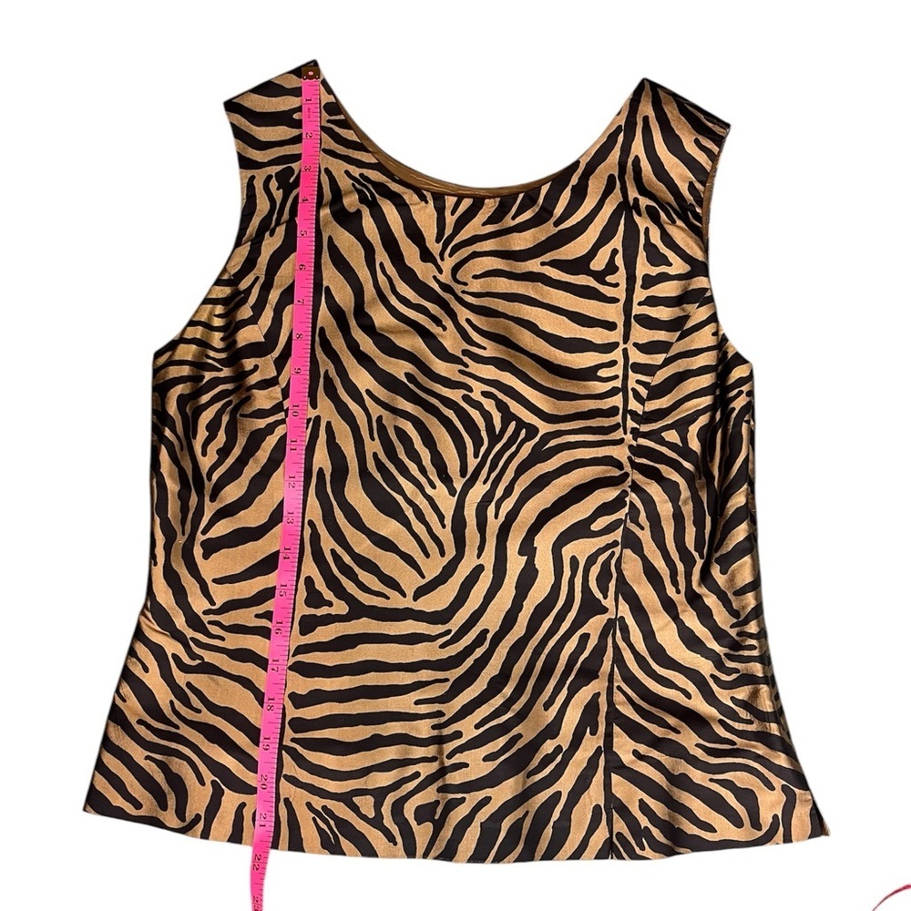 Ann May 100% Silk Zebra Print Top size Small - Picture 8 of 8